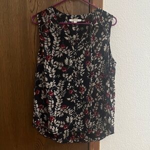 Fun 2 Fun Black and Red Floral Blouse